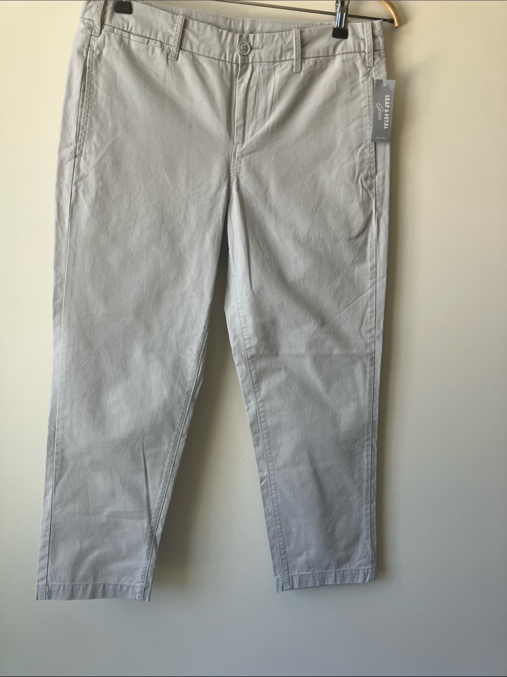 G1 Basic Goods Paper Twill Cotton Straight Leg Pants Dove Grey Women’s Sz 8 NWT